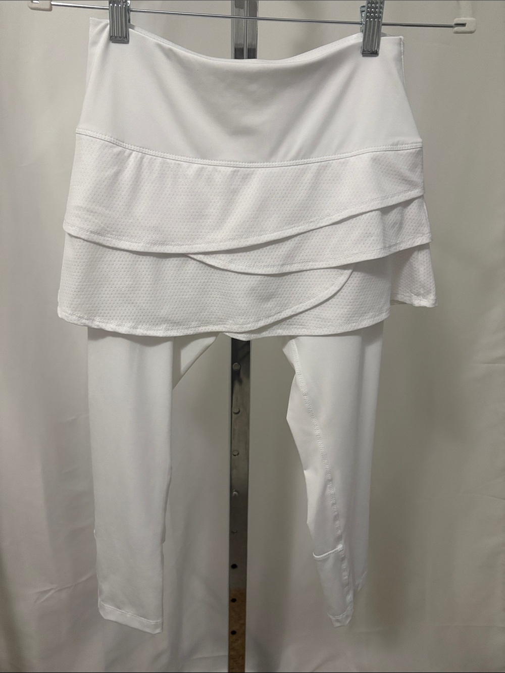 Lucky In Love-White Skirted Leggings - Layered Pickleball Tennis Skort Style